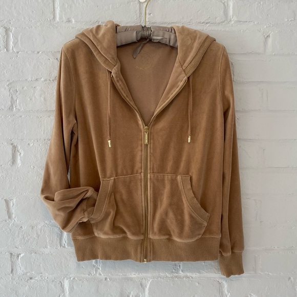 Velour Tracksuit Michael Kors 2 Piece Set in Camel Tan Color - Picture 2 of 9